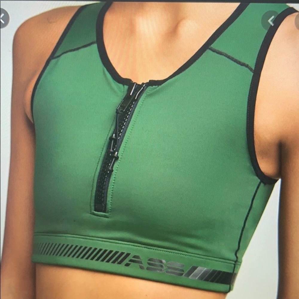Adam Selman Sport zip front crop top